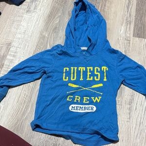 Blue Kids Hoodie with Yellow Print